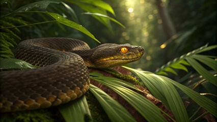 Obraz premium Highly detailed venomous snake.