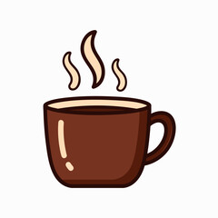 Obraz premium Steaming Coffee Mug Vector Illustration