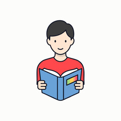Young Person Reading Book Education Learning Icon