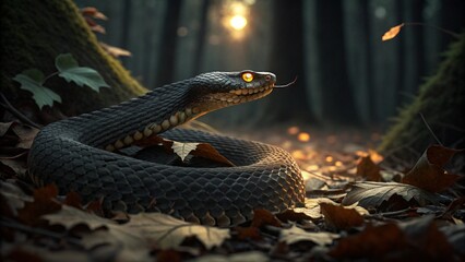 Obraz premium Highly detailed venomous snake.