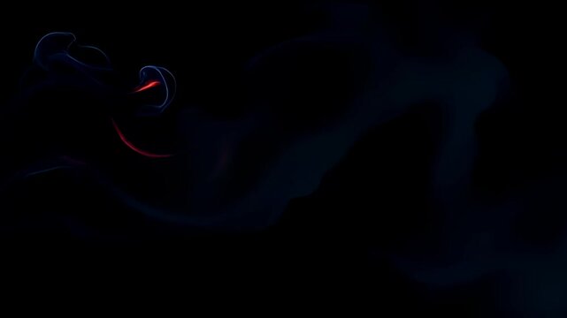 With an explosive burst of energy, the smoke ribbon flicks alive, glowing intensely as it twists and turns in a dynamic kaleidoscope of colors, eventually fading into an ethereal mist that