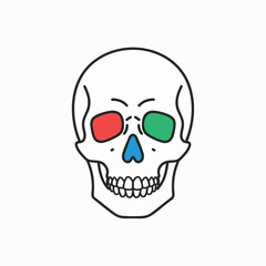 Fototapeta premium Vector Skull with RGB Eye Sockets