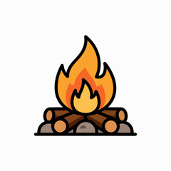 Campfire vector illustration simple icon