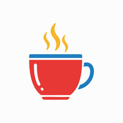 Hot Beverage Cup Icon with Steam Vector Illustration
