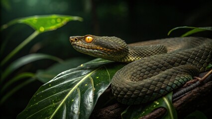 Fototapeta premium Highly detailed venomous snake.