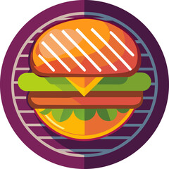 Burger on Grill Icon