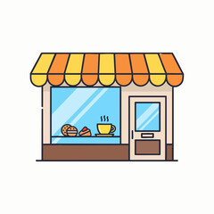 Obraz premium Small Shop Storefront Vector Illustration