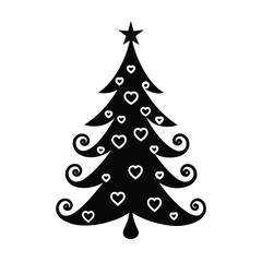 whimsical-green-christmas-tree-with-heart-shaped-o.eps