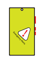 Digital Emergency Alert on Smartphone Display – Vector Icon Symbolizing Urgent Notification for Natural Disaster, Threat, or Safety Warning

