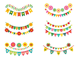 Festive Floral Banner Set for Cinco de Mayo or Summer Celebrations