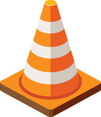 Bright isometric traffic cone for safety and construction