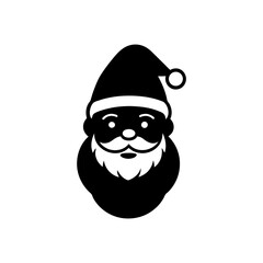 santa claus face icon vector art silhouette