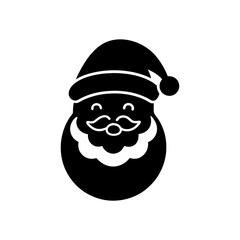 santa claus face icon vector art silhouette