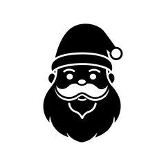 santa claus face icon vector art silhouette