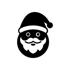 santa claus face icon vector art silhouette