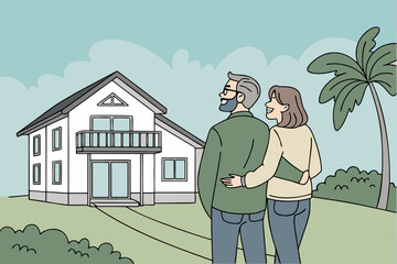 man in front of house