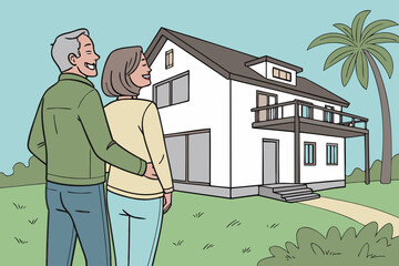 couple in front of home