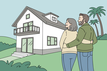 man with a house