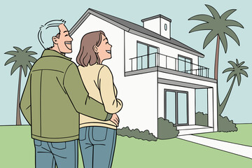 couple in front of home