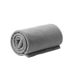 Compactly rolled microfiber travel towel showcasing its soft, absorbent texture, isolated on a transparent background with shadowless studio illumination. Professional product photography concept