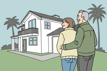 couple in front of home