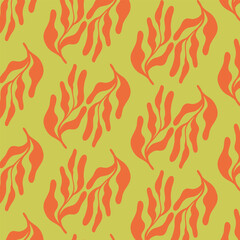 Vector seamless pattern with autumn leaves. Colorful illustration. For textile, poster, design, branding, background and wallpaper. 