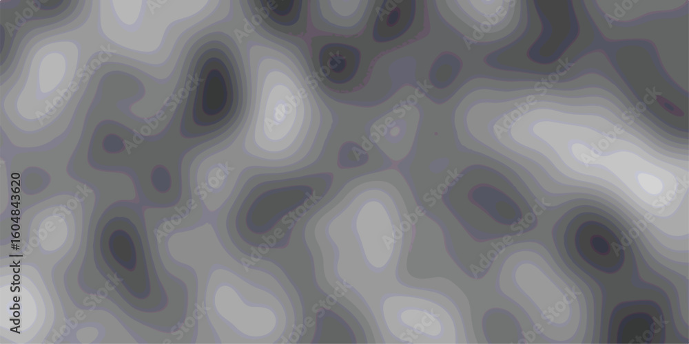 Poster abstract topographic map illustration of a conceptual landscape showing contours and elevation chang