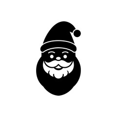 santa claus face icon vector art silhouette
