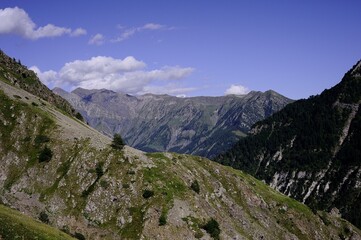 landscape of mountain in alps