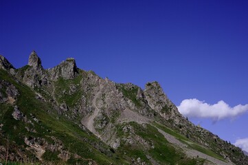 landscape of mountain in alps
