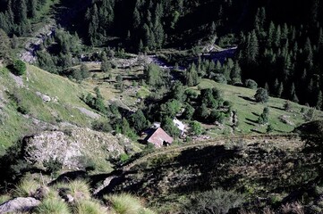landscape of mountain in alps