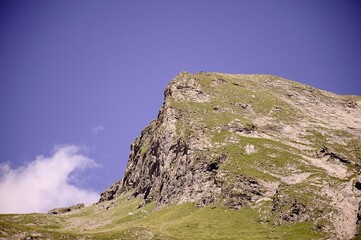 mountain landscape with blue sky and clouds