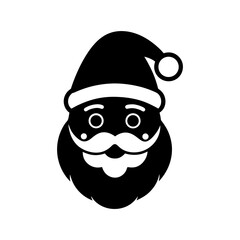 santa claus face icon vector art silhouette