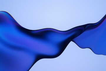 Abstract Fluid Wave with Iridescent Blue and Purple Gradient