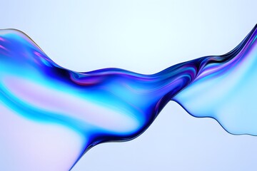 Abstract Fluid Wave with Iridescent Blue and Purple Gradient