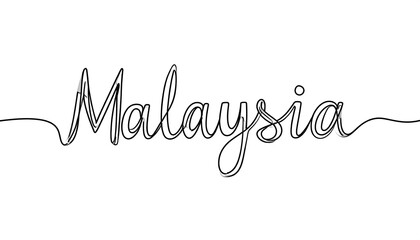 Hand-drawn calligraphy of "Malaysia