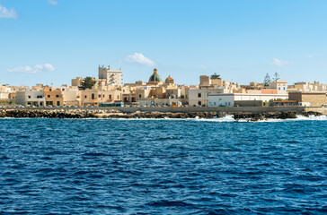 View of Favignana Island, in the Mediterranean Sea, province of Trapani, Sicily, Italy