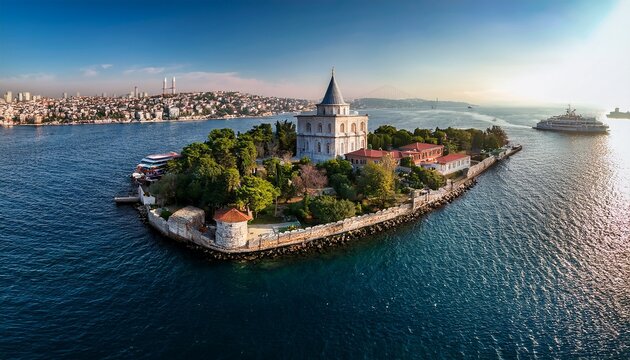 kasik island in marmara sea and istanbul coastline adalar turkiye