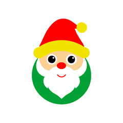 santa claus face with beard vector art illustration