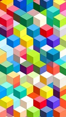 Vibrant Colorful Cubes Abstract Background Design.