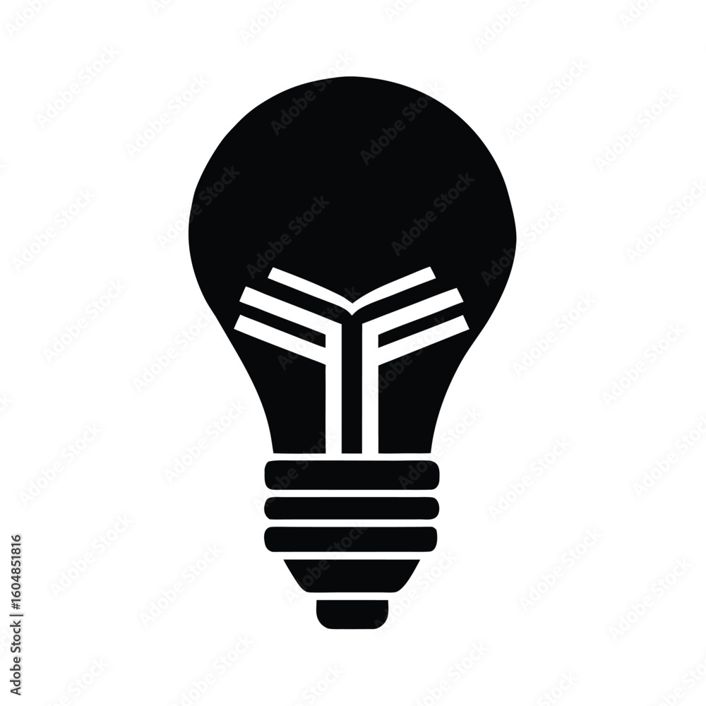 Aufkleber silhouette a lightbulb with an open book inside knowledge idea