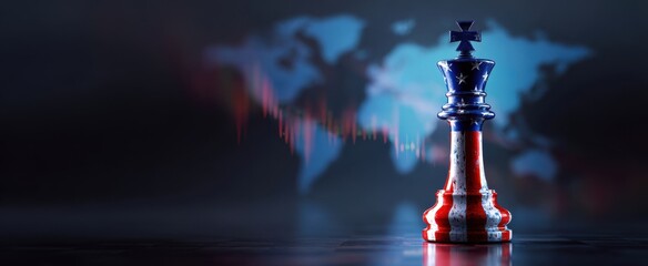The King Chess Piece Symbolizing Power in a Global Market Context