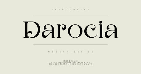 Darocia elegant Font Uppercase Lowercase and Number. Classic Lettering Minimal Fashion Designs. Typography modern serif fonts regular decorative vintage concept. vector illustration
