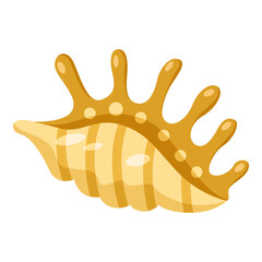 This Yellow Seashell illustration is suitable for Summer, Beach, etc.