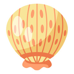 This Yellow dots Seashell illustration is suitable for Summer, Beach, etc.
