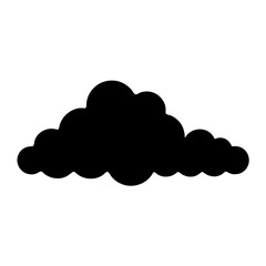 A simple cloud drawing in black and white silhouette isolated illustration