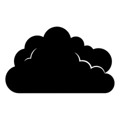 Single dark cloud graphic representation for weather forecast and digital designs