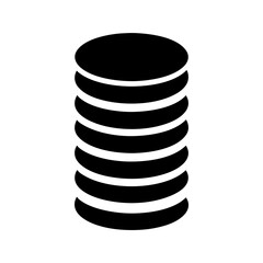 A stack of round objects, resembling coins or data storage units
