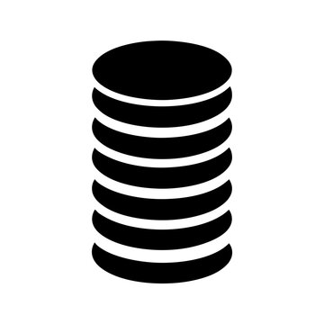 A stack of round objects, resembling coins or data storage units