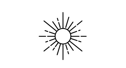 Fototapeta premium Radiant Sun Abstract Line Symbol Modern Minimalist Art 